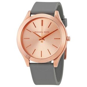 Michael Kors Women's Slim Runway Grey Rubber Watch